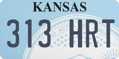 KS license plate 313HRT