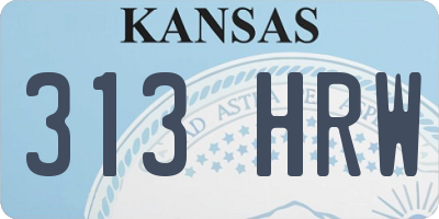 KS license plate 313HRW