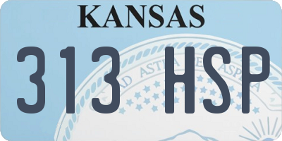 KS license plate 313HSP
