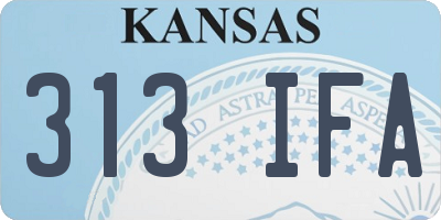 KS license plate 313IFA