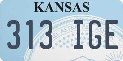 KS license plate 313IGE
