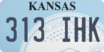 KS license plate 313IHK