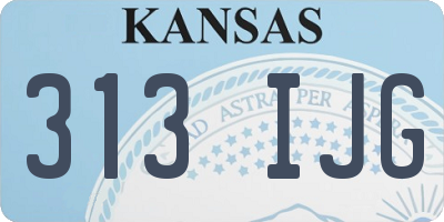 KS license plate 313IJG