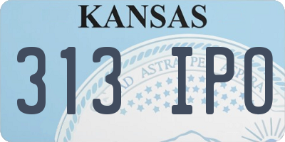 KS license plate 313IPO