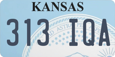 KS license plate 313IQA