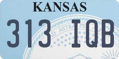 KS license plate 313IQB
