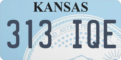 KS license plate 313IQE