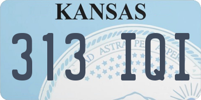 KS license plate 313IQI