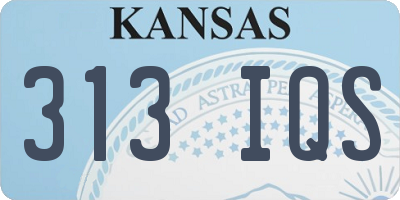 KS license plate 313IQS