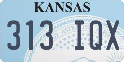 KS license plate 313IQX