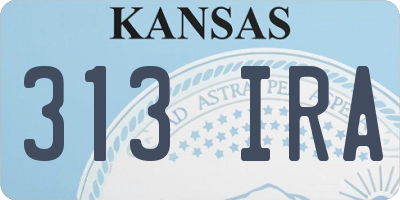 KS license plate 313IRA