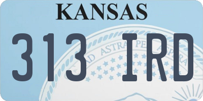KS license plate 313IRD