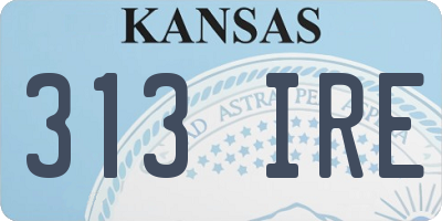 KS license plate 313IRE