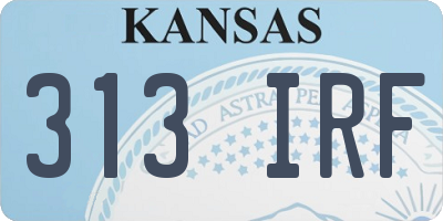 KS license plate 313IRF
