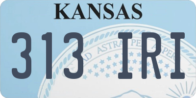 KS license plate 313IRI