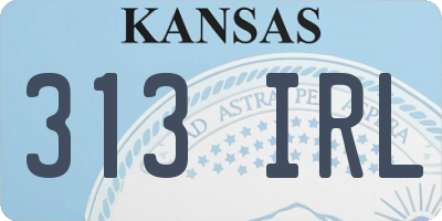 KS license plate 313IRL