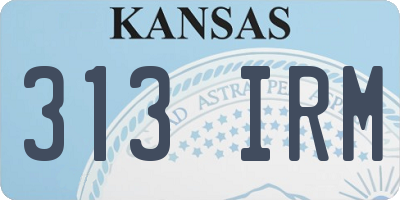 KS license plate 313IRM
