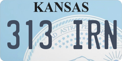 KS license plate 313IRN