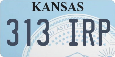 KS license plate 313IRP