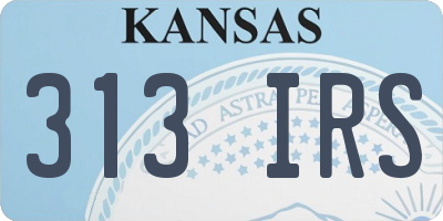 KS license plate 313IRS
