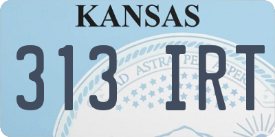 KS license plate 313IRT
