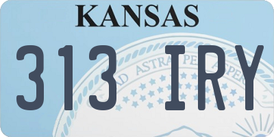 KS license plate 313IRY