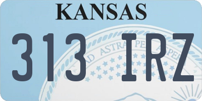KS license plate 313IRZ