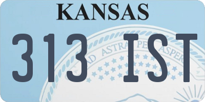KS license plate 313IST