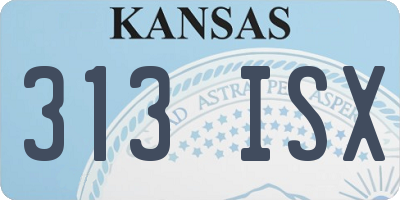 KS license plate 313ISX