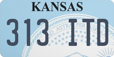 KS license plate 313ITD