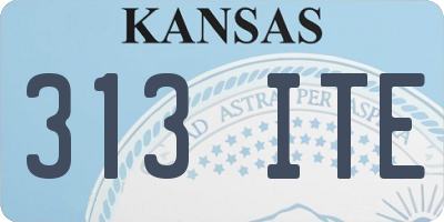 KS license plate 313ITE