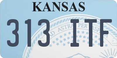 KS license plate 313ITF