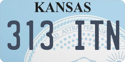 KS license plate 313ITN