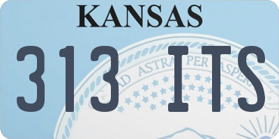 KS license plate 313ITS