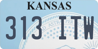 KS license plate 313ITW