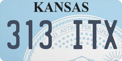 KS license plate 313ITX