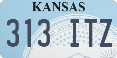 KS license plate 313ITZ