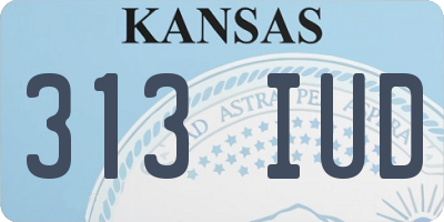 KS license plate 313IUD