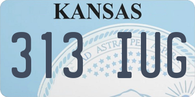 KS license plate 313IUG