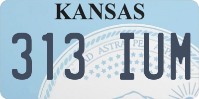 KS license plate 313IUM