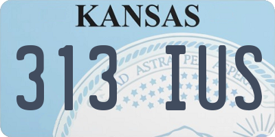 KS license plate 313IUS