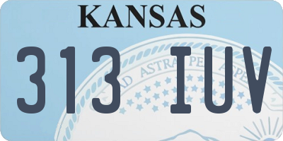 KS license plate 313IUV