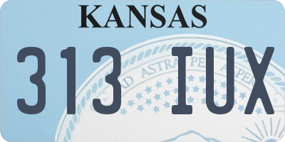 KS license plate 313IUX