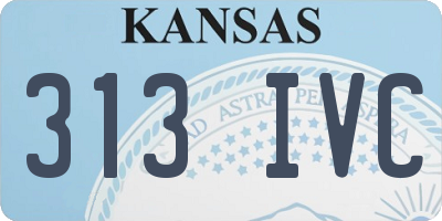 KS license plate 313IVC