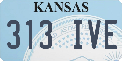 KS license plate 313IVE
