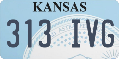 KS license plate 313IVG