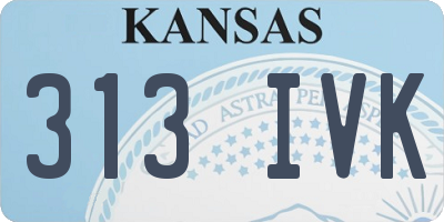 KS license plate 313IVK