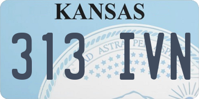 KS license plate 313IVN