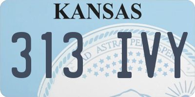 KS license plate 313IVY