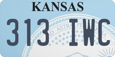 KS license plate 313IWC